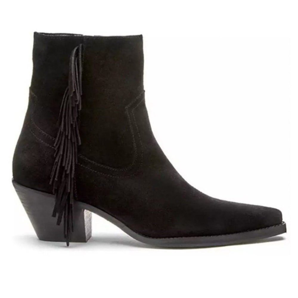 Coconuts fringe western boot Black 8.5/9 lightly worn, suede leather